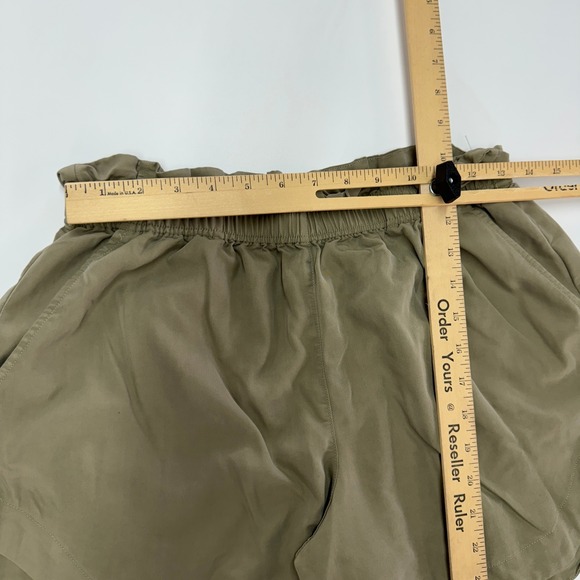 Varley Shorts Womens Medium Green Jonas Paper Bag Waist Casual Relaxed Fit - Picture 7 of 9